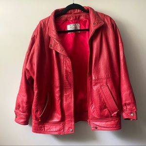 VINTAGE ❤️ Red Genuine Leather Jacket